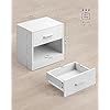 Vite nattbord 2-pakning – sidebord med skuff og hylle, 28 x 39 x 41 cm
