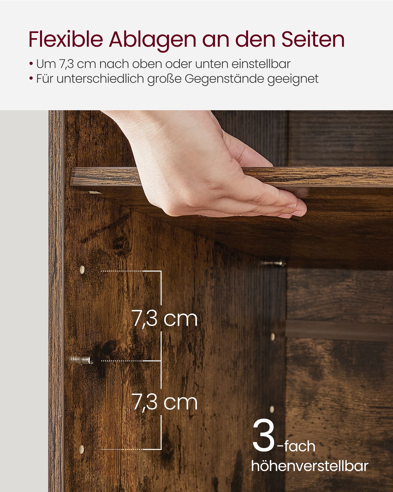 Vintage brun entrébenk med skofag – 9 par, 78 x 30 x 48 cm