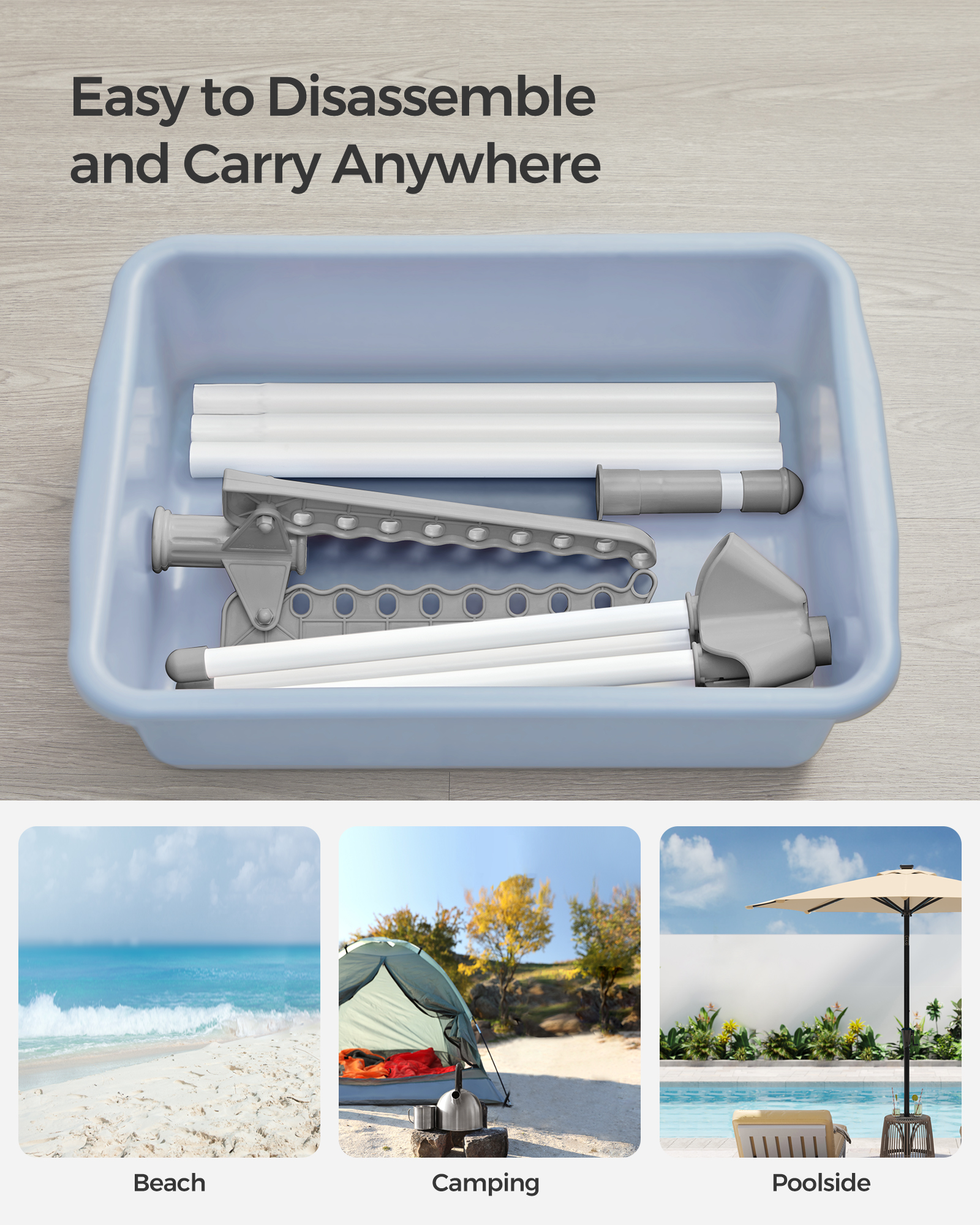 Sammenleggbar tørkestativ (H: 150 cm)