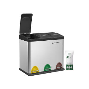 Sorteringsbøtte med 3 rom – pedalbøtte 24 liter