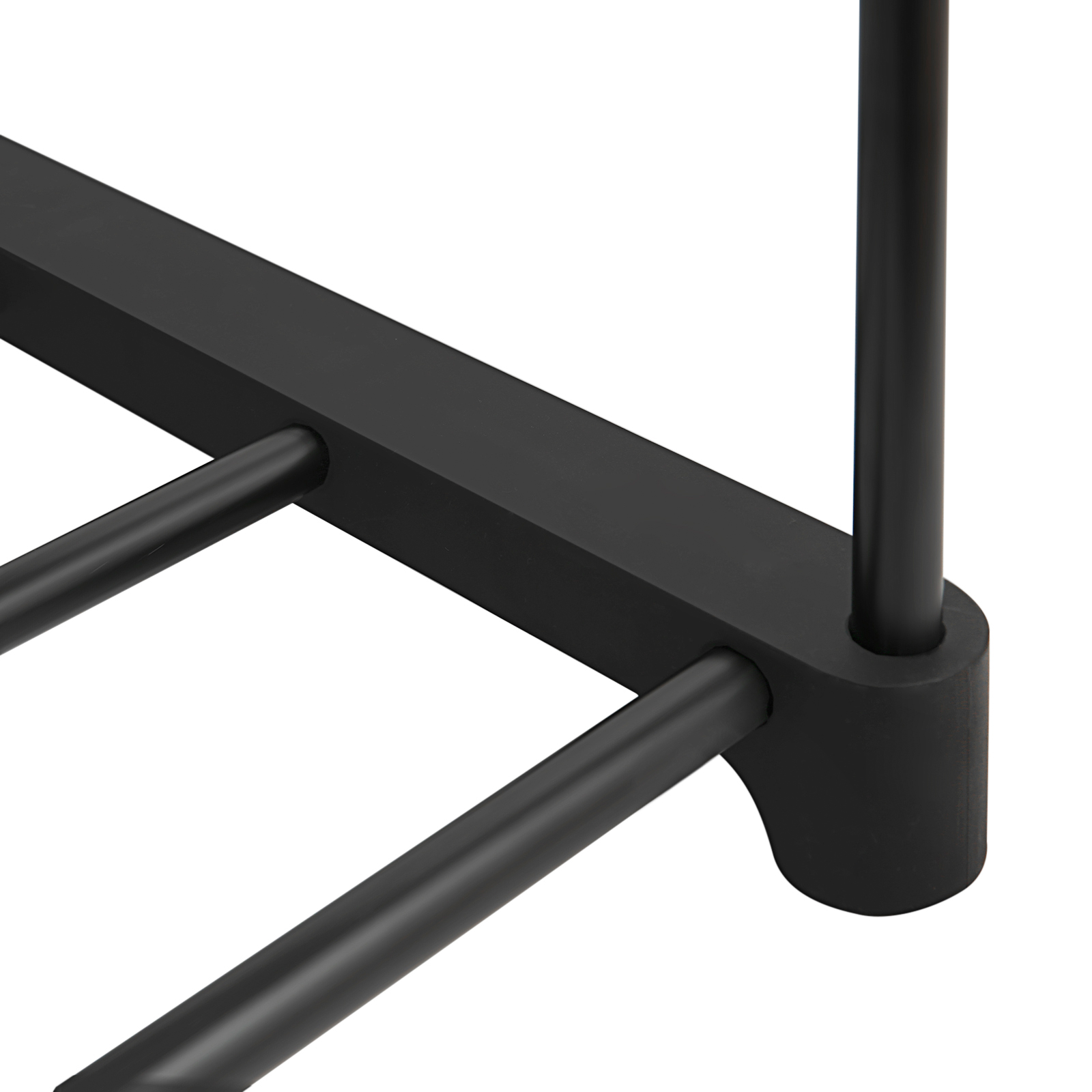 Svart skostativ 45 × 30 × 106 cm med fleksible hyller