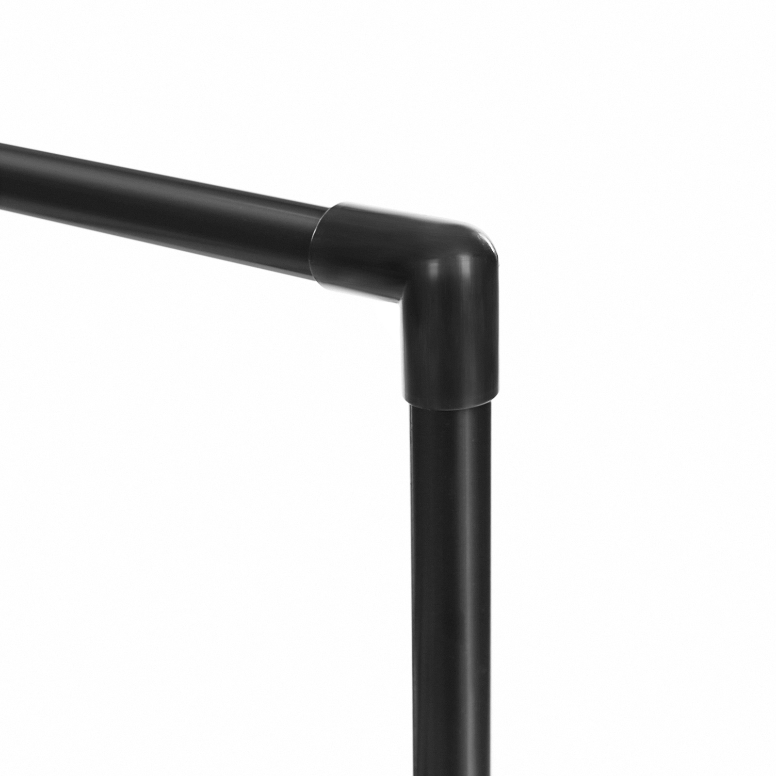 Svart skostativ 45 × 30 × 106 cm med fleksible hyller