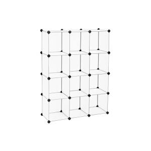 Kubeoppbevaring i DIY-design, 12 stablebare rom, 31 x 31 x 31 cm