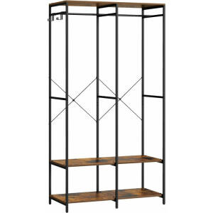 Åpent klesskap i industriell stil – vintage brun, 94,5 × 40 × 180 cm