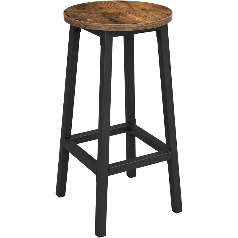 Barstoler 2-pakning – vintage brun, fotstøtte, setehøyde 72 cm