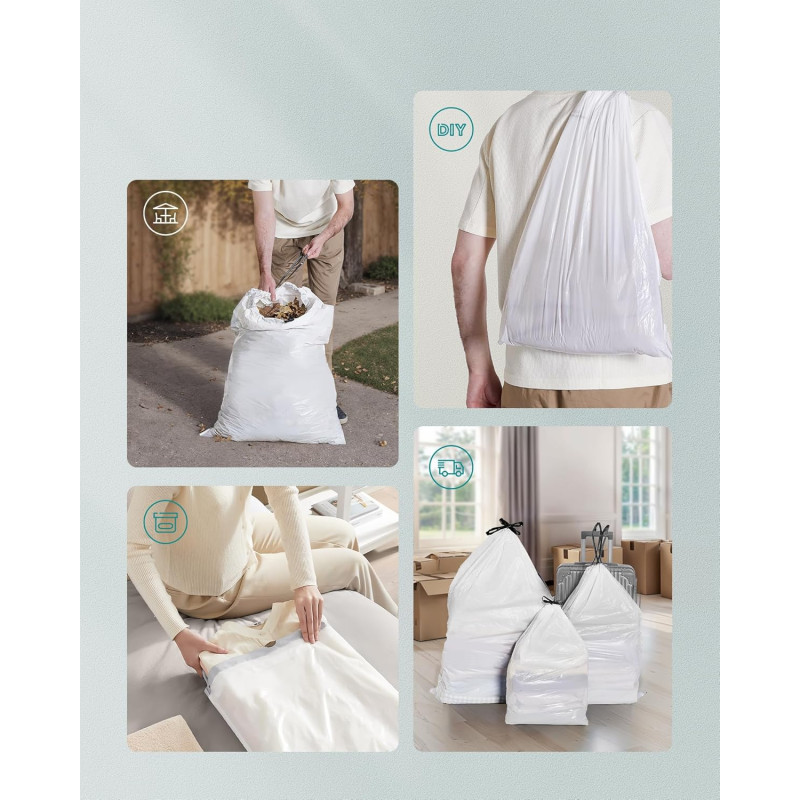 Ekstra sterke avfallsposer med snorlukking – 80 stk, 30 L