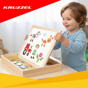 Magnetisk Lære- og Tegnetavle i Tre – 108 Deler