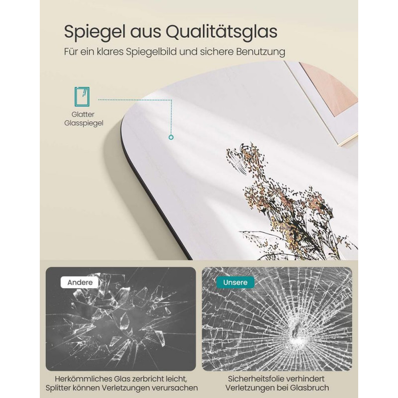 Frittstående gulvspeil – 160 × 50 cm, blekksvart ramme i aluminium