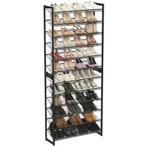 XL Metall Skohylle 92,5×30,7×223 cm – 2 Stablerbare Hyller for Skoforvaring