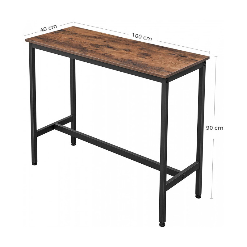 Industrielt barbord 100 × 40 × 90 cm – brun