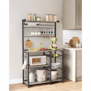 Kjøkkenmodul 90 × 42 × 167,4 cm med arbeidsbenk, hyller, kroker, tørkerullholder og knivmagnet