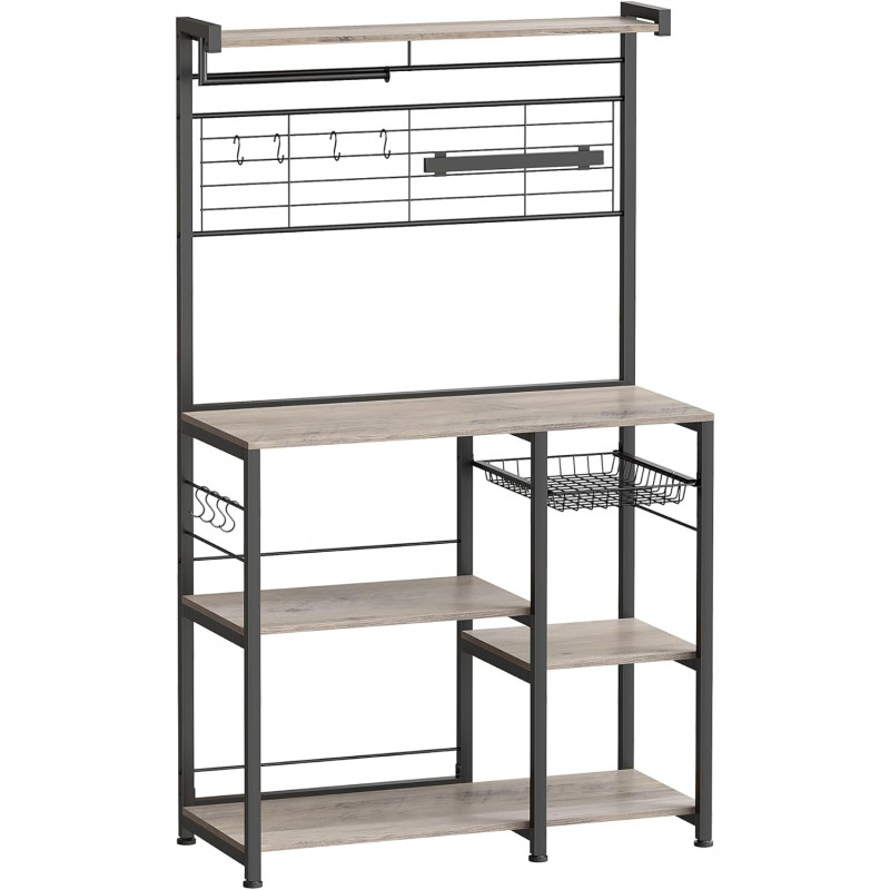 Kjøkkenmodul 90 × 42 × 167,4 cm med arbeidsbenk, hyller, kroker, tørkerullholder og knivmagnet