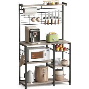 Kjøkkenmodul 90 × 42 × 167,4 cm med arbeidsbenk, hyller, kroker, tørkerullholder og knivmagnet