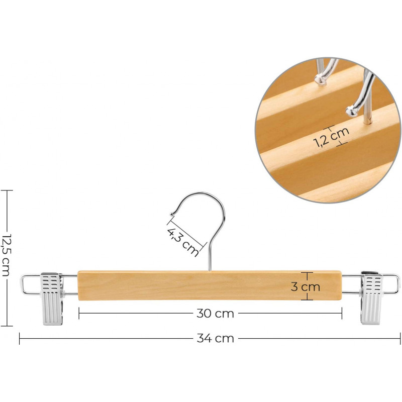 Kleshengersett i tre – 8 stk med justerbare klemmer
