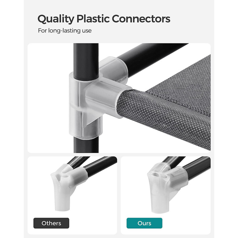 Klesskap i stoff med dobbel klesstang – lysegrå, 127 × 45 × 176 cm