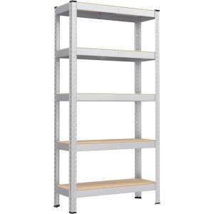 Kraftig oppbevaringshylle 650 kg – 75 × 30 × 150 cm, hvit