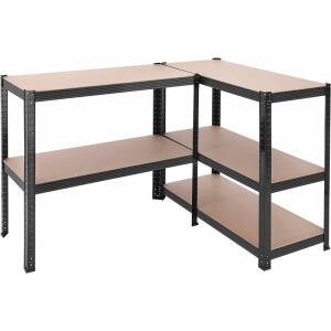 Kraftig oppbevaringshylle 875 kg – 90 × 40 × 180 cm, svart