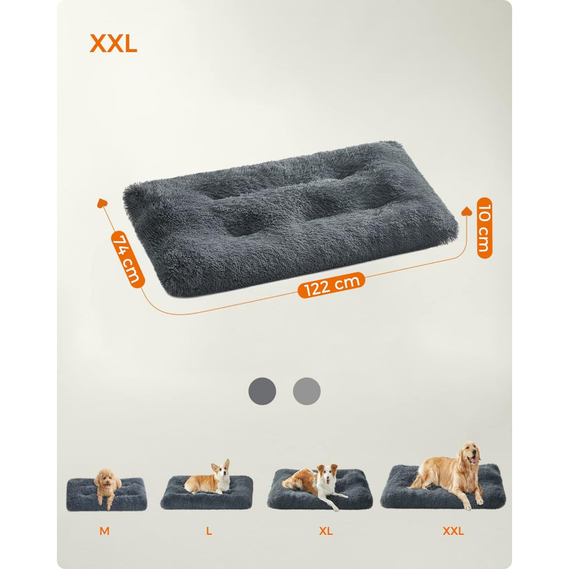 Myk og fluffy hundeseng – vaskbar, 122 × 74 cm