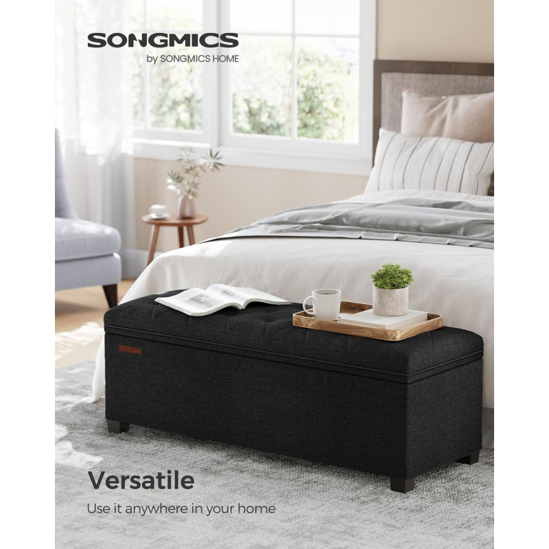 Oppbevaringsbenk 110 cm – tuftett sittebenk med 103 L volum og 300 kg kapasitet