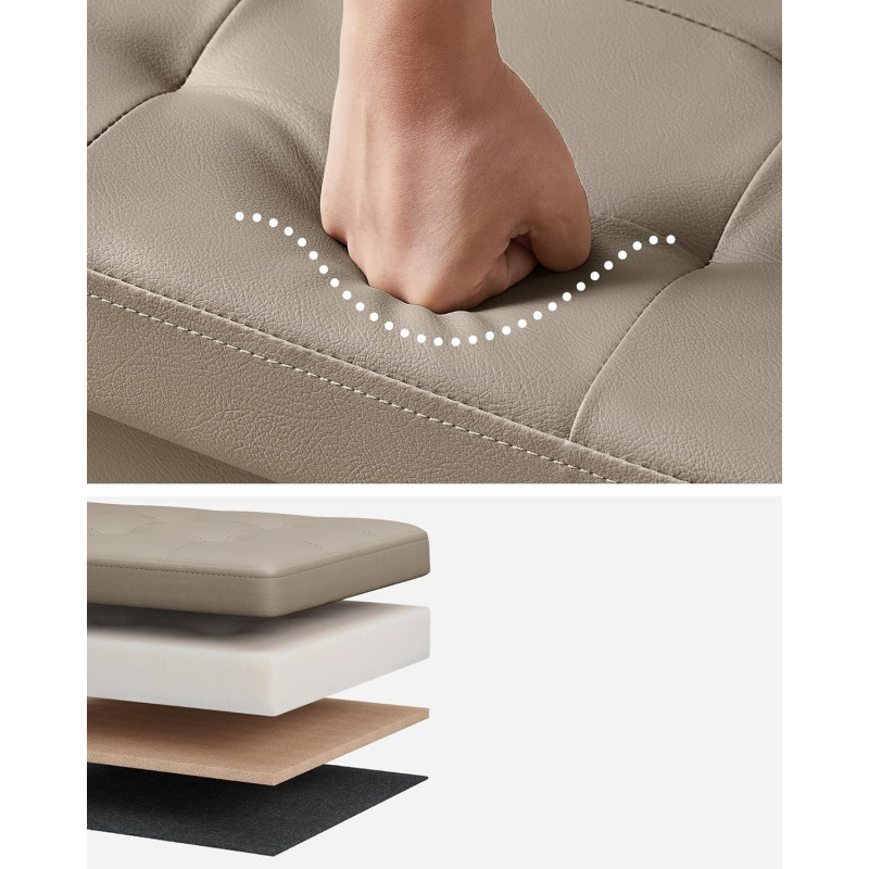 Oppbevaringsbenk i kamelbrunt skinn – 76 cm, 38 × 76 × 38 cm