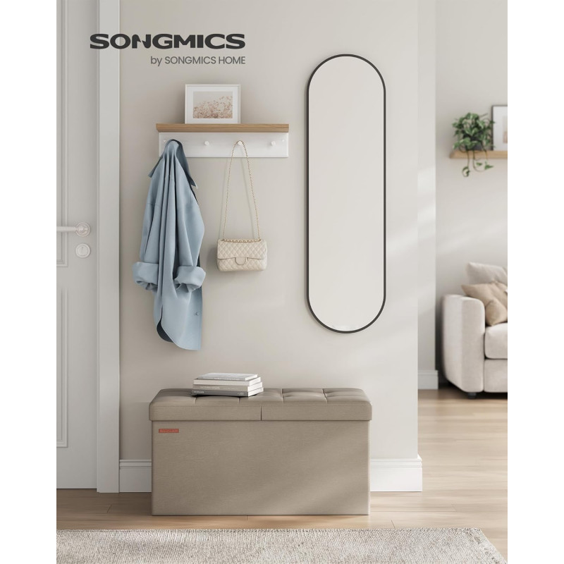 Oppbevaringsbenk i kamelbrunt skinn – 76 cm, 38 × 76 × 38 cm