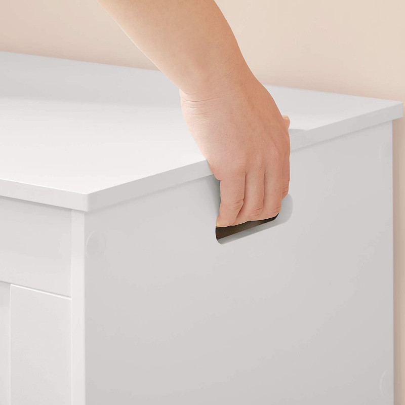 Oppbevaringsbenk i MDF med 180 kg bæreevne – 76 cm, hvit