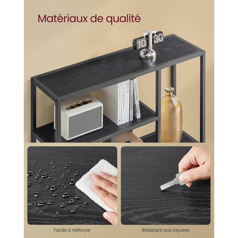 Oppbevaringshylle med 4 hylleplan – svart, 30 × 100 × 103 cm