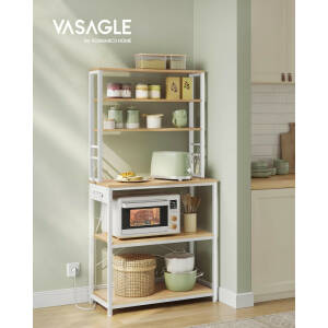 Oppbevaringshylle til kjøkken med stikkontakter – 6 nivåer, 40 × 80 × 167 cm