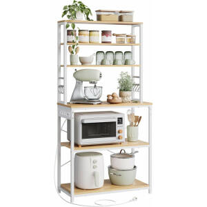 Oppbevaringshylle til kjøkken med stikkontakter – 6 nivåer, 40 × 80 × 167 cm