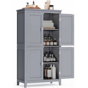 Oppbevaringsskap 60 × 30 × 110 cm med 2 store skap – lysegrå