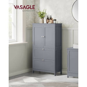 Oppbevaringsskap 60 × 30 × 110 cm med skap + 2 store skuffer – grå