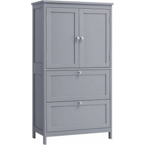 Oppbevaringsskap 60 × 30 × 110 cm med skap + 2 store skuffer – grå