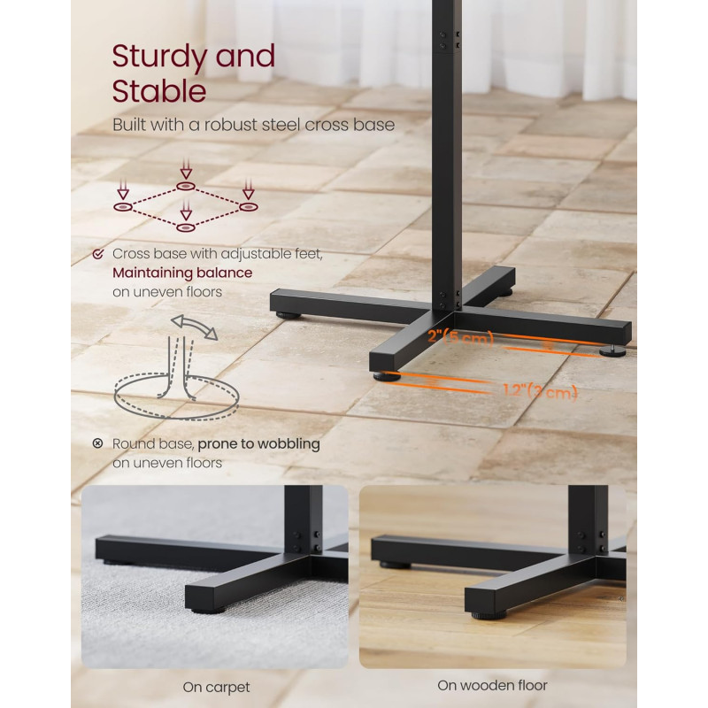 Rundt barbord – metallramme i svart, 60 × 60 × 105 cm