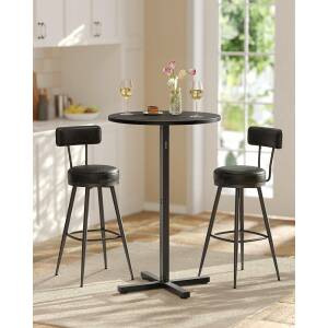 Rundt barbord – metallramme i svart, 60 × 60 × 105 cm