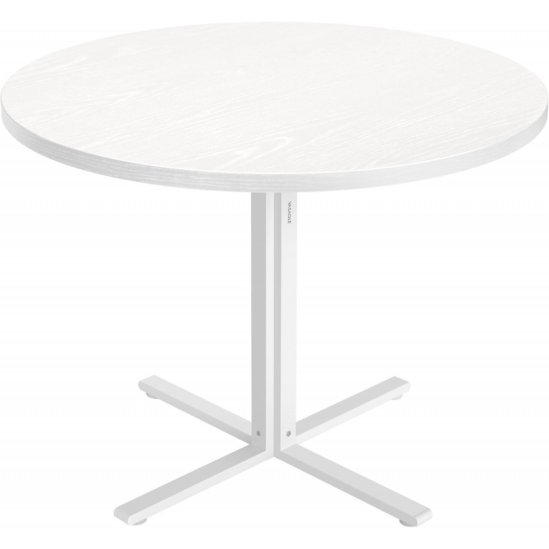 Rundt spisebord Ø 80 cm – hvit bordplate med stålben i moderne landlig stil