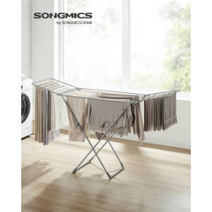 Sammenleggbar tørkestativ – grå, 182 × 50 × 102 cm