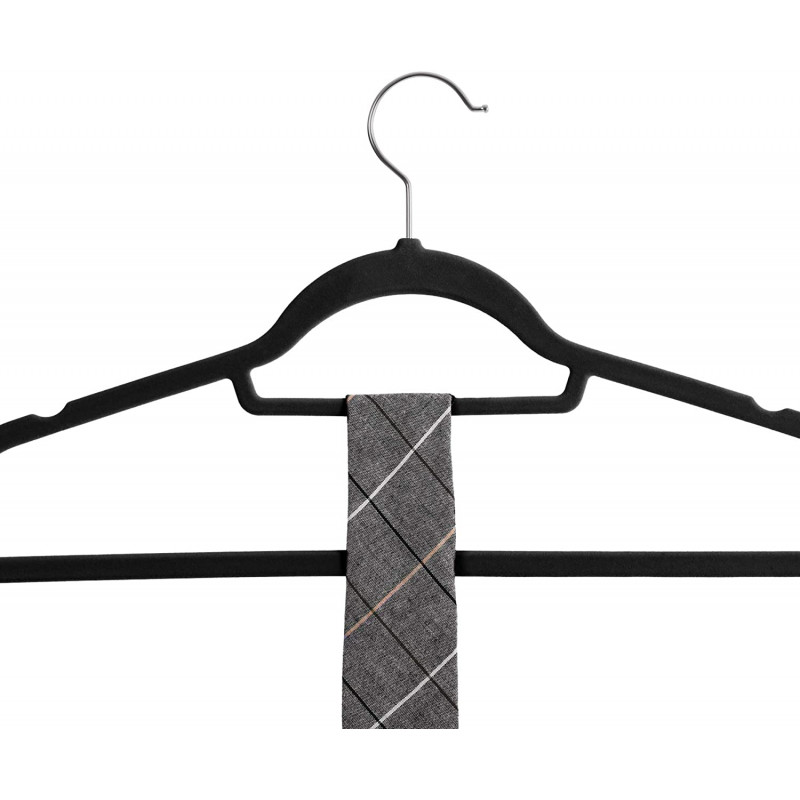 Sklisikre fløyelskleshengere 20-pakning – elegant og slank design (svart)