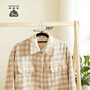 Sklisikre fløyelskleshengere 20-pakning – elegant og slank design (svart)