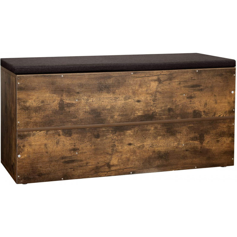 Skobenk med 10 rom og komfortabel pute – 104 × 30 × 48 cm, vintage brun