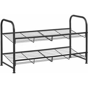 Skostativ i metall med 2 hyller – 68,5 × 27,5 × 37 cm