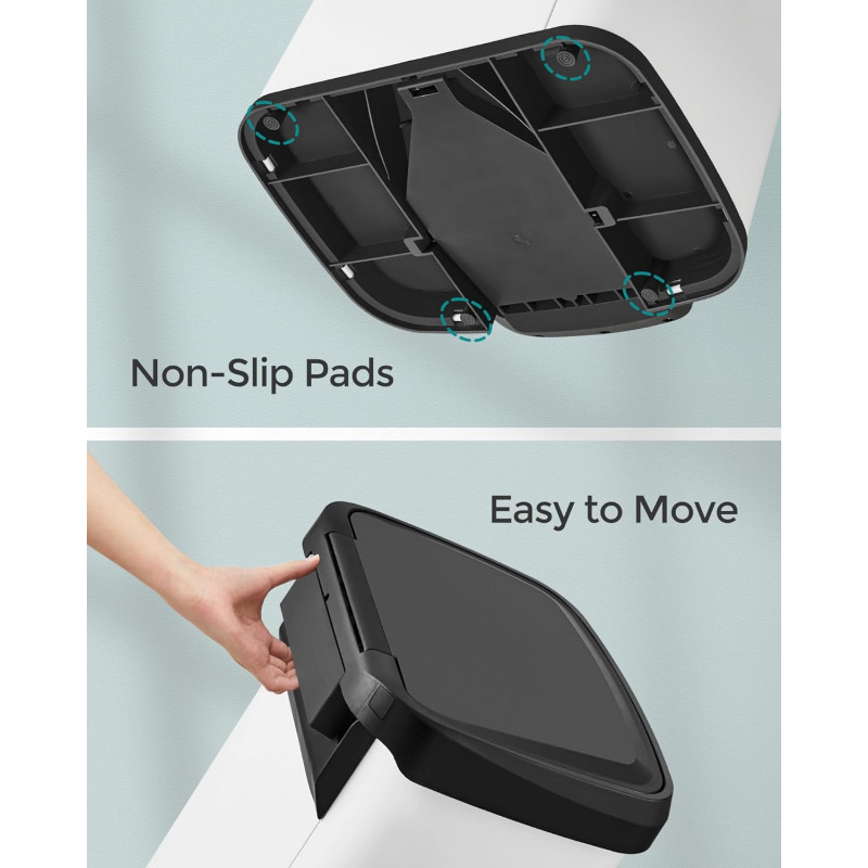 Søppelbøtte 68 liter med pedal – rustfritt stål, hvit