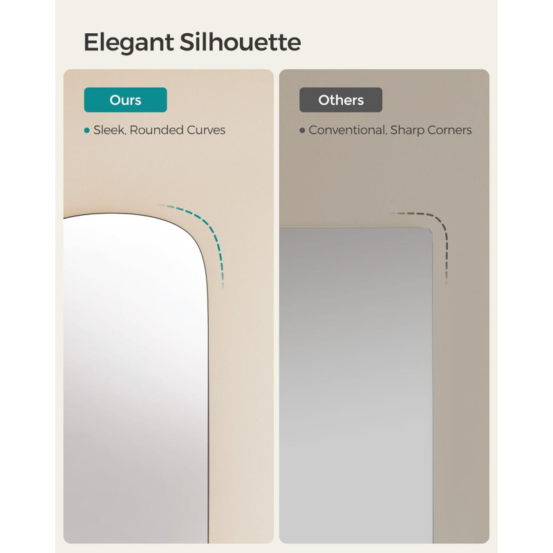 Speil 120 × 47 cm – montering på dør eller vegg