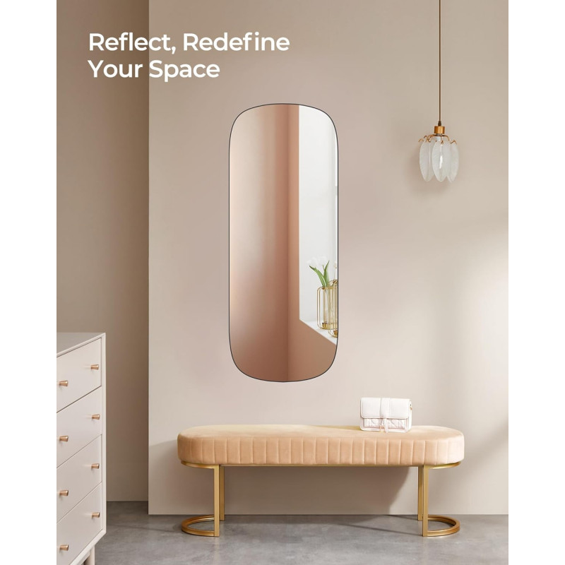 Speil 120 × 47 cm – montering på dør eller vegg