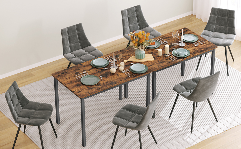 Spisebord i industriell stil – vintage brun/svart, 110 × 70 × 75 cm