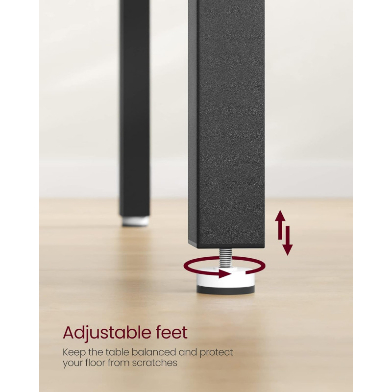 Spisebord i industriell stil – vintage brun/svart, 110 × 70 × 75 cm