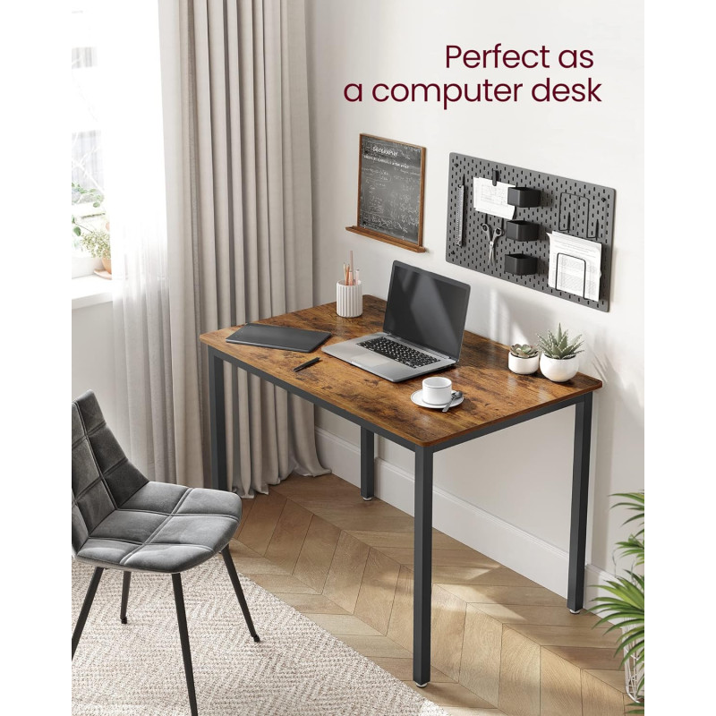 Spisebord i industriell stil – vintage brun/svart, 110 × 70 × 75 cm