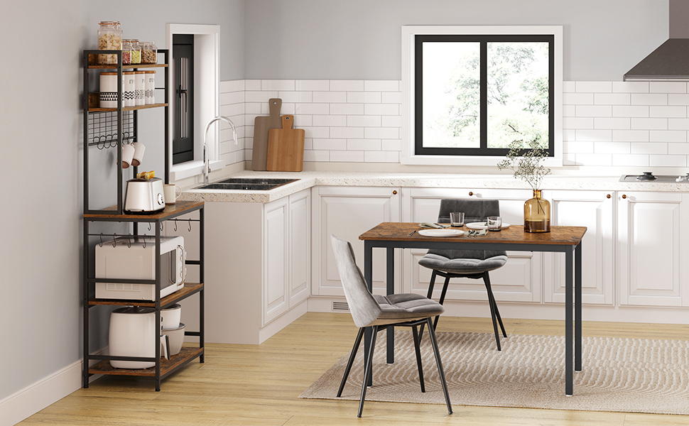 Spisebord i industriell stil – vintage brun/svart, 110 × 70 × 75 cm