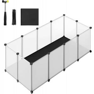 Transparent lekegrind for smådyr – vanntett bunn, 125 × 63 × 42 cm