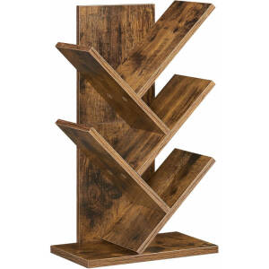 Trefomet mini bokhylle – 5 hyller, vintage brun, 17,2 × 30 × 51 cm