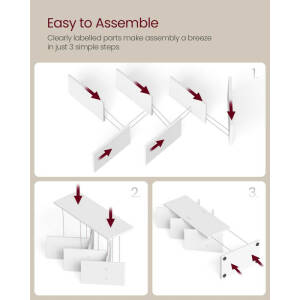Trefomet minibokhylle – 5 hyller, hvit, 17,2 × 30 × 51 cm